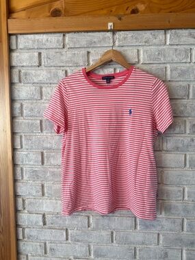 Ralph Lauren Pink & White Striped Short Sleeve Tee